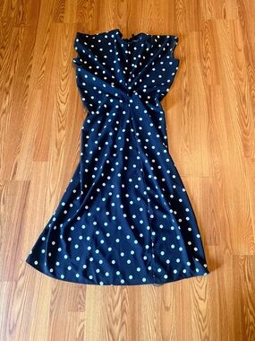 Ann Taylor Black Dress with White Polka Dots